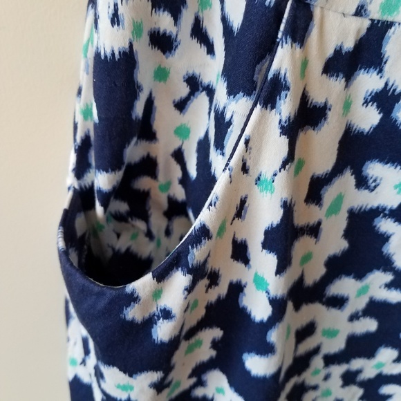 Chaps Floral High Neck Sleeveless Dress Pockets 14 - Picture 4 of 6